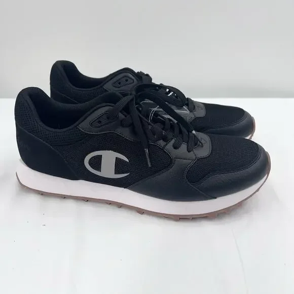 Champion Replay Dash Logo Sneakers Mens Size 11 Black / White - NEW - Picture 2 of 7